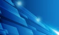 Abstract technology background with bright flare. futuristic virtual space. blue speed light. perspective shape. Royalty Free Stock Photo