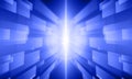 Abstract technology background with bright flare. virtual space. soft blue light. Royalty Free Stock Photo