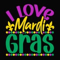 Funny Mardi Gras Celebration T-shirt Design Royalty Free Stock Photo