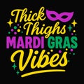 Funny Mardi Gras Party T-shirt Design Royalty Free Stock Photo