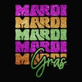 Funny Mardi Gras Party T-shirt Design Royalty Free Stock Photo