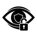 Secure Data Protection Concept Flat Black Eye Security Icon Royalty Free Stock Photo