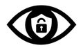 Cyber Safety Monitoring Concept Eye Shield Lock Silhouette Royalty Free Stock Photo