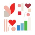 Abstract Love Geometry â Minimal Hearts, Bars & Shapes (Modern Valentine Background) Royalty Free Stock Photo