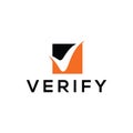 Verify logo design, initial letter V verify graphic vector, check confirm symbol icon concept Royalty Free Stock Photo
