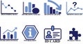 Business and Data Icons Set Royalty Free Stock Photo