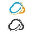 Cloud download and upload icon. With Upload download cloud arrow. Download icon vector symbol Royalty Free Stock Photo