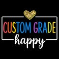 Custom Grade Happy Colorful School Celebration Typography Illustration Design Royalty Free Stock Photo