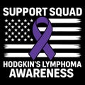 Support Squad Hodgkin\'s Lymphoma Awareness Purple Ribbon Illustration Design Royalty Free Stock Photo
