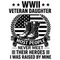 WWII Veteran Daughter Patriotic Military Tribute Illustration Design Royalty Free Stock Photo