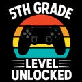 5th Grade Leveled Unlocked Gaming School Achievement Illustration Design Royalty Free Stock Photo