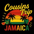 Cousins Trip Jamaica Tropical Family Vacation Illustration Design Royalty Free Stock Photo