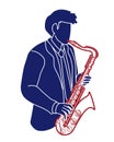 Saxophone Musician Orchestra Instrument Cartoon Graphic Royalty Free Stock Photo