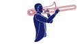 Trombone Musician Orchestra Instrument Cartoon Graphic Vector Royalty Free Stock Photo