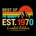 Best Of Est 1970 Limited Edition Vintage Retro Birthday Design Royalty Free Stock Photo