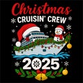 Christmas Cruisin Crew 2025 Holiday Cruise Family Vacation Group Travel Design Royalty Free Stock Photo