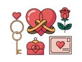 Love and Romance Icon Set Royalty Free Stock Photo