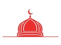 Red Islamic Mosque Dome Vector Icon Royalty Free Stock Photo