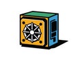 Colorful Computer Power Supply Unit (PSU) Icon Royalty Free Stock Photo