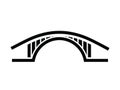 Arched Bridge Silhouette Icon Royalty Free Stock Photo