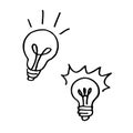 Idea light bulb hand drawn doodle Royalty Free Stock Photo