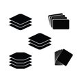black paper Stacked Layers With Offset Edges Icon Silhouette. Royalty Free Stock Photo