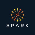 minimalist letter S spark logo design graphic vector icon template Royalty Free Stock Photo