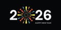 Happy new near 2026 logo design vector icon. fireworks, sparks new year 2026 design graphics templates Royalty Free Stock Photo