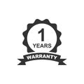1 year warranty icon. 1 year warranty badge vector design. 1 year warranty label. Product protection and quality assurance emblem Royalty Free Stock Photo