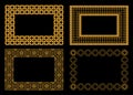Golden Luxury Arabic Frame Set with Traditional Islamic Geometric Patterns Royalty Free Stock Photo