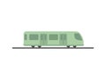 Modern Green Subway Train Flat Design Vector Illustration Royalty Free Stock Photo