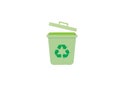 Green Recycling Bin Icon with Open Lid Royalty Free Stock Photo