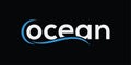 typography text ocean logo design, wave sea surfing graphic icon concept Royalty Free Stock Photo