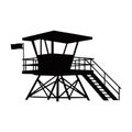 Watchtower Guard Tower Security Silhouette Icon Royalty Free Stock Photo