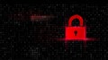 Vulnerable Data Security with Open Lock on Binary 0 1 Background Royalty Free Stock Photo