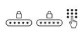 Pin code icon set. Code lock icons. Keypad icon. Password icon set Royalty Free Stock Photo