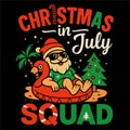 Christmas In July Squad Funny Summer Holiday Santa Beach Humor Design Royalty Free Stock Photo