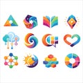 Abstract Gradient Icon Set Royalty Free Stock Photo