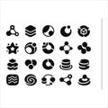 Abstract Solid Icon Set Collection Royalty Free Stock Photo