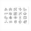 Abstract Line Icons Set â Technology, Network and Data Symbols Collection Royalty Free Stock Photo