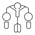 Simple outline vector icon showing team management and hierarchy Royalty Free Stock Photo