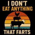 Funny Farming Humor Cow Chicken Retro Quote I Don\'t Eat Anything That Farts Design Royalty Free Stock Photo