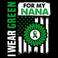 I WEAR GREEN FOR MY NANA cerebral palsy awareness family illustration Royalty Free Stock Photo