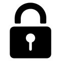Minimal pad lock vector silhouette icon for safety concepts Royalty Free Stock Photo