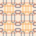 Mid Century Linear Interlock Geometric Seamless Pattern Royalty Free Stock Photo