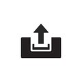 Minimalist black upload icon with upward arrow and box for digital data transfer vector illustration Royalty Free Stock Photo