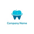 Dental logo design vector editable. Dental with orbit shapes Royalty Free Stock Photo