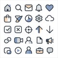 Modern UI Icons Set â Outline and Filled Interface Vector Icons for Web, App and Mobile Design Royalty Free Stock Photo
