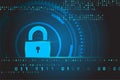 Cybersecurity Padlock with Binary Code 0, 1 Digital Protection Concept Royalty Free Stock Photo