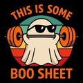 THIS IS SOME BOO SHEET funny halloween ghost illustration with sarcasm Royalty Free Stock Photo
